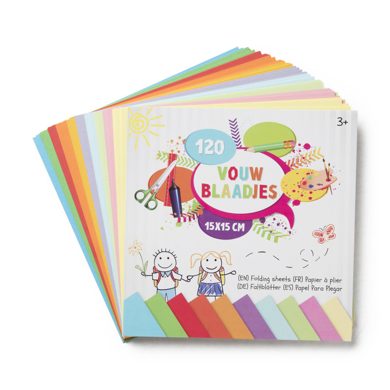 Vouwblaadjes - multikleur - 120 stuks