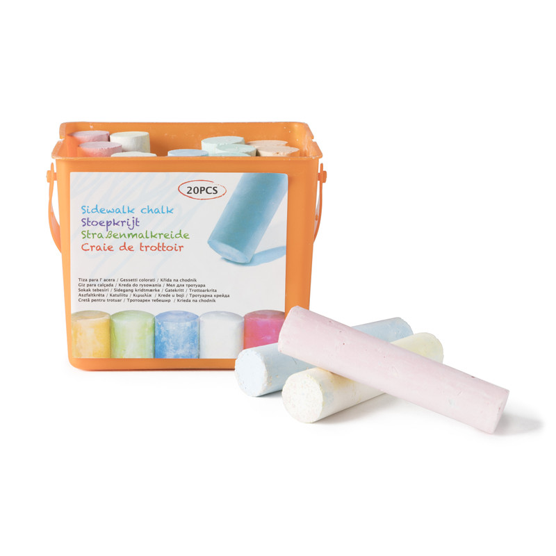 Stoepkrijt in emmer - set van 20