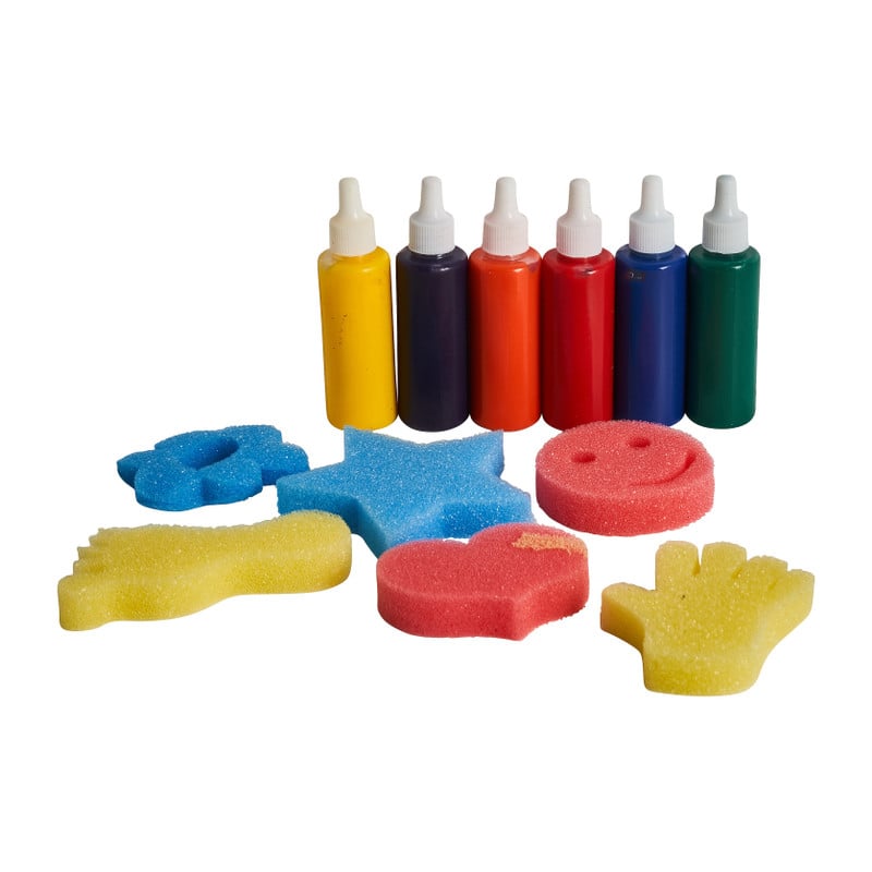 Verfset inclusief sponsjes - 12-delig