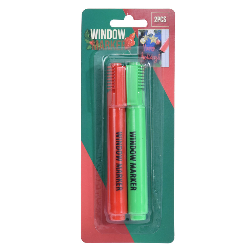 Raamstiften - rood/groen - set van 2