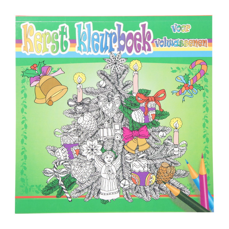 Kerst kleurboek volwassenen - 24x24 cm