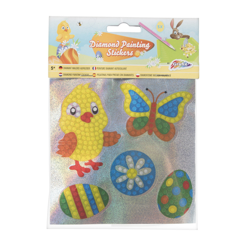 Grafix diamond painting stickers Pasen - diverse varianten - set van 5