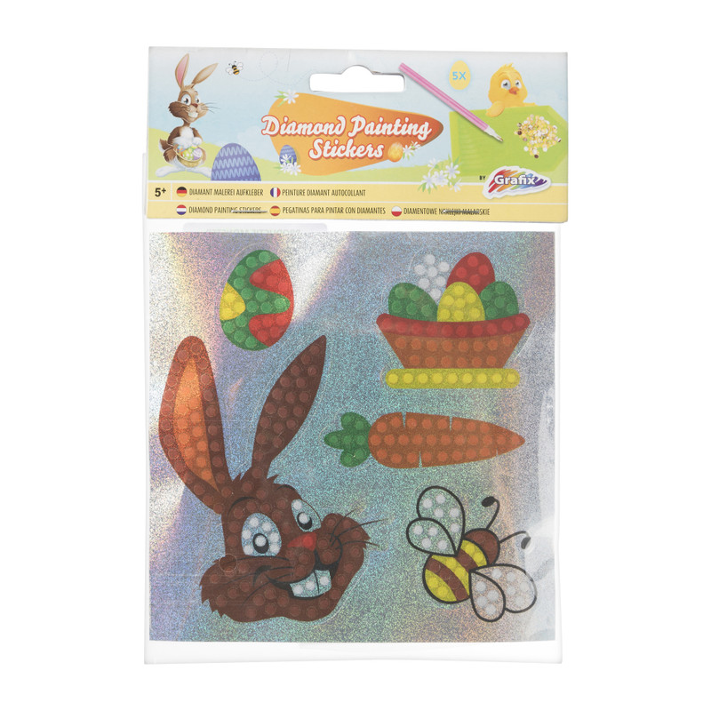 Grafix diamond painting stickers Pasen - diverse varianten - set van 5