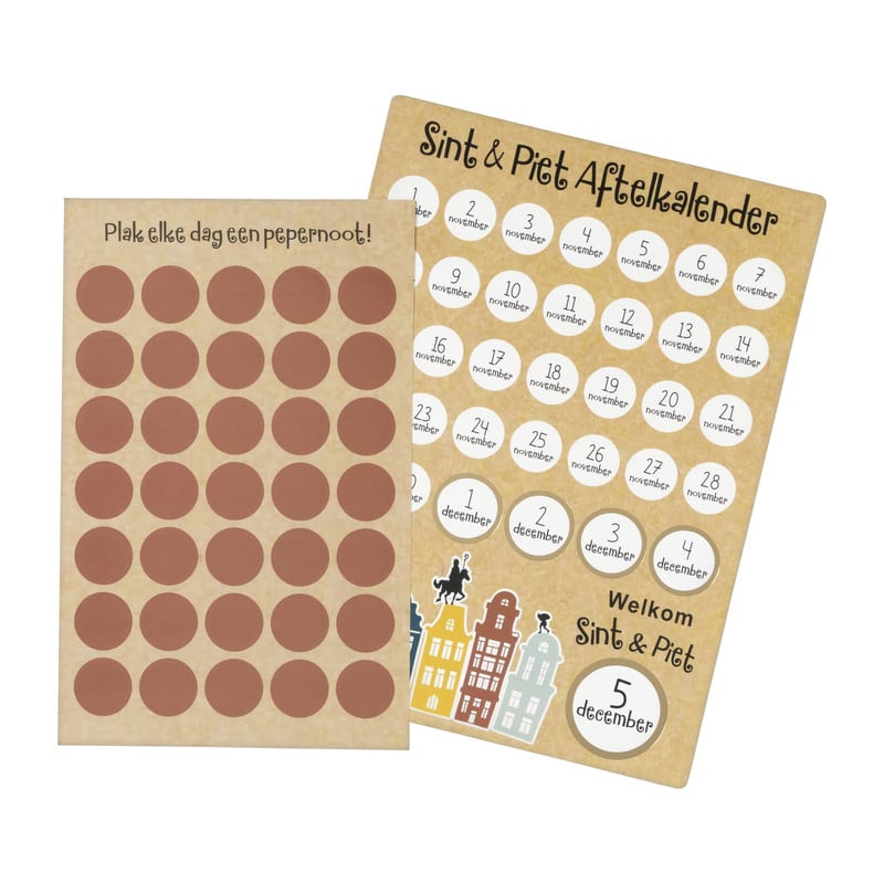 Aftelkalender sint en piet - multikleur - 19x26 cm