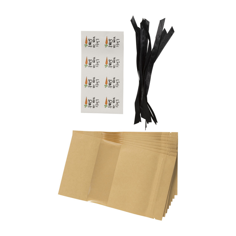 Sint zakjes met stickers - set van 8 - 20x12x4 cm
