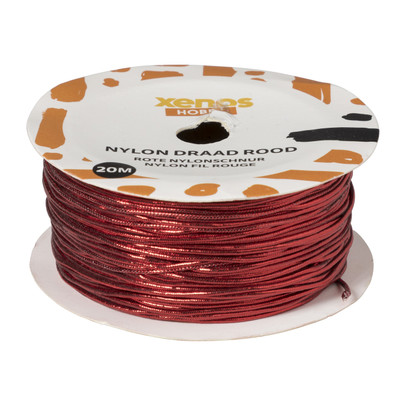 Nylon draad rood - ø0.1x200 cm