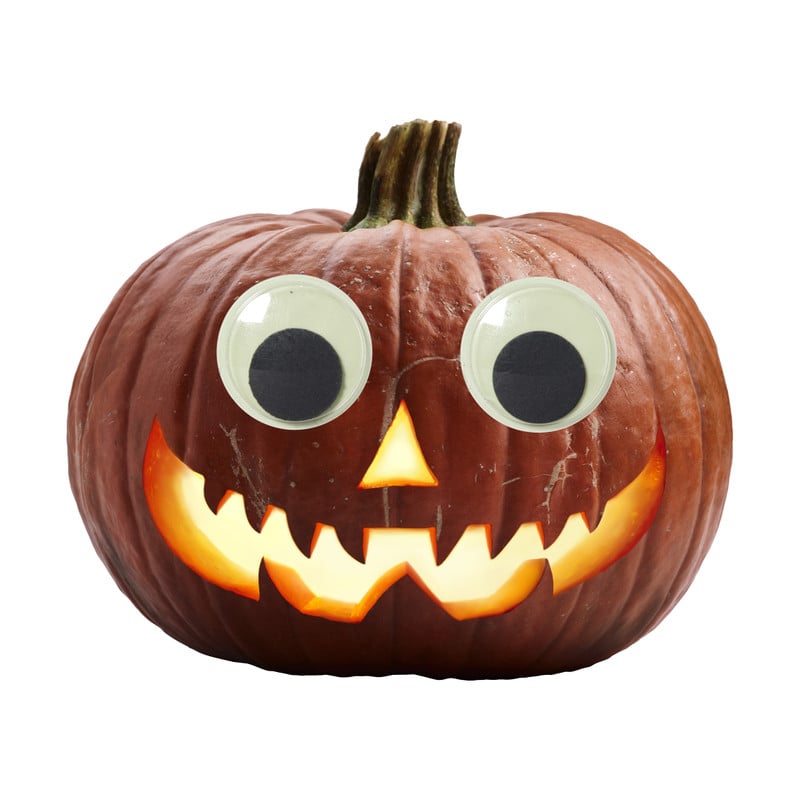 Plak oogjes pompoen - zwart/wit - set van 12