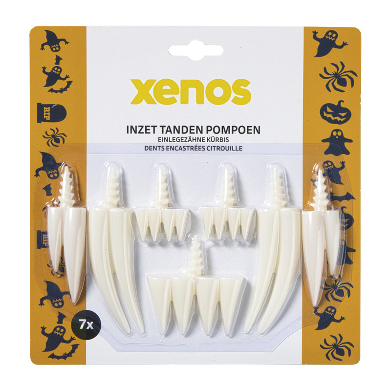 Inzettanden pompoen - wit - set van 7