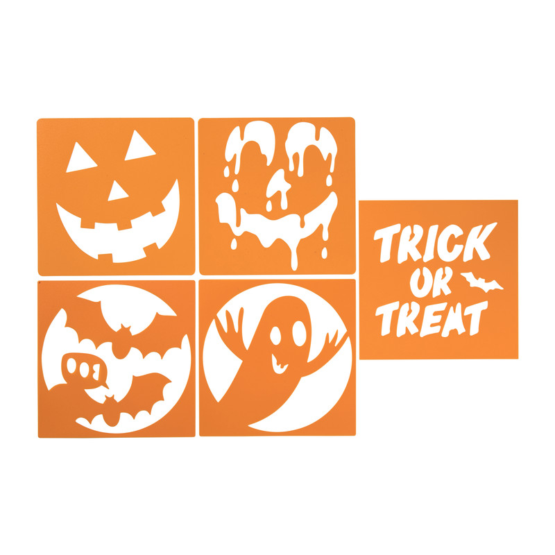 Pompoen stencils - oranje - set van 5