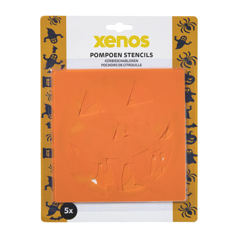 Pompoen stencils - oranje - set van 5