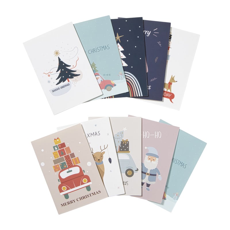 Kerstkaarten box kleur - set van 10