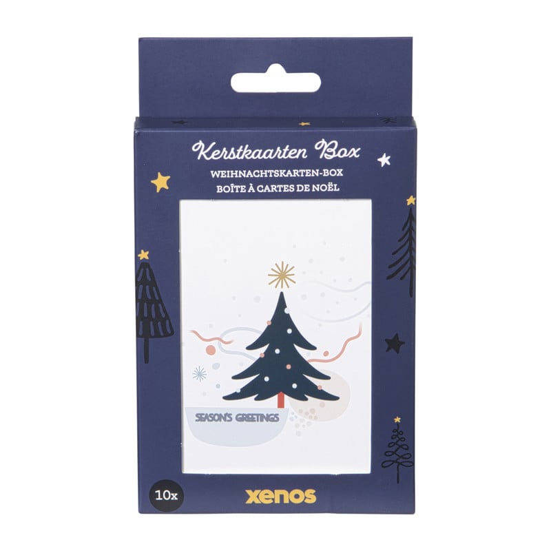 Kerstkaarten box kleur - set van 10