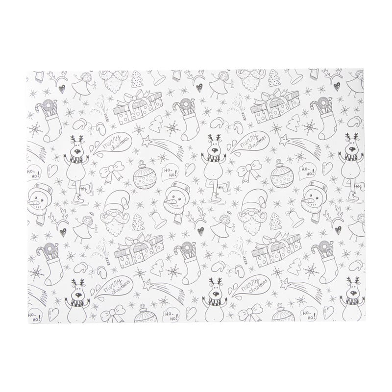 Inkleur placemat kerst - 40x30 cm - set van 4