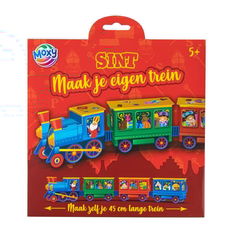 Sint knutselpakket maak je eigen trein - multikleur