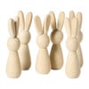 Houten konijnen poppen - set van 6
