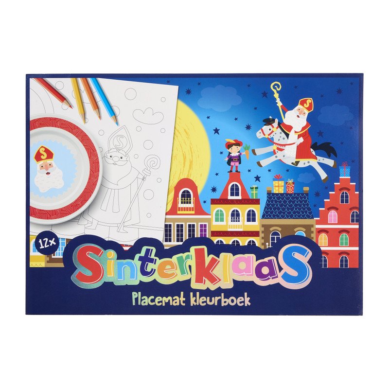 Sint inkleur placemats - wit - set van 12