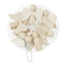 Houten engeltjes - set van 6 - naturel