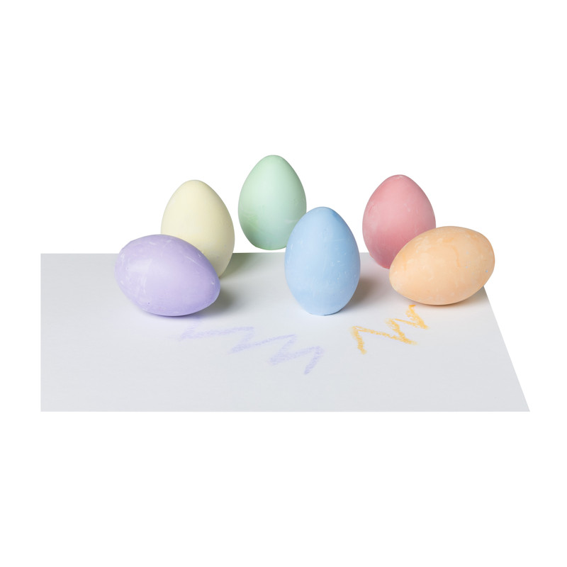 Stoepkrijt gekleurde eieren - set van 6