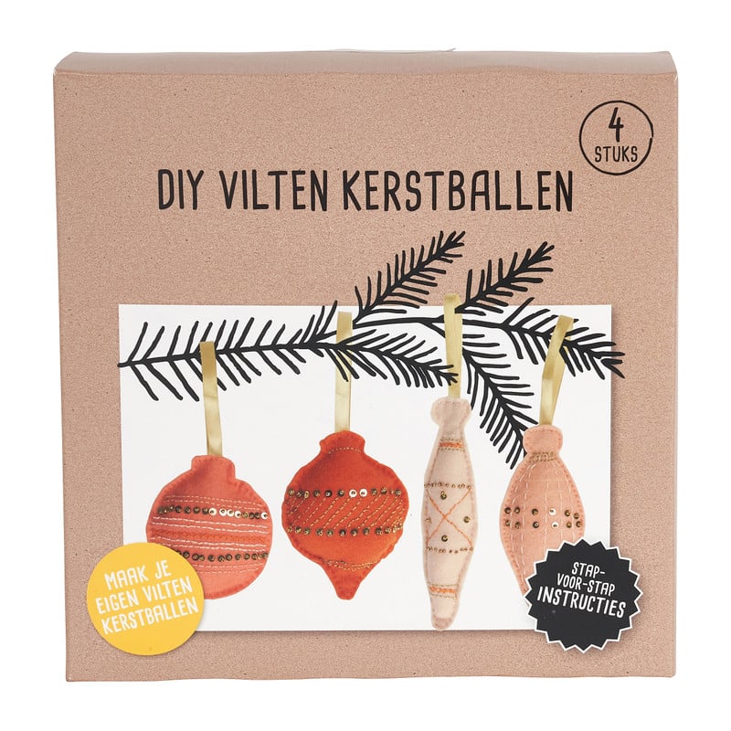 DIY pakket - vilten kerstballen