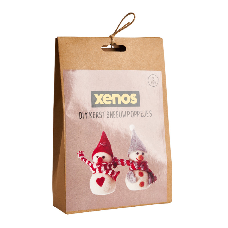 DIY kerst sneeuwpoppetjes - 2 stuks