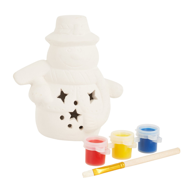 Kerstdeco verfset met led lampje - diverse varianten