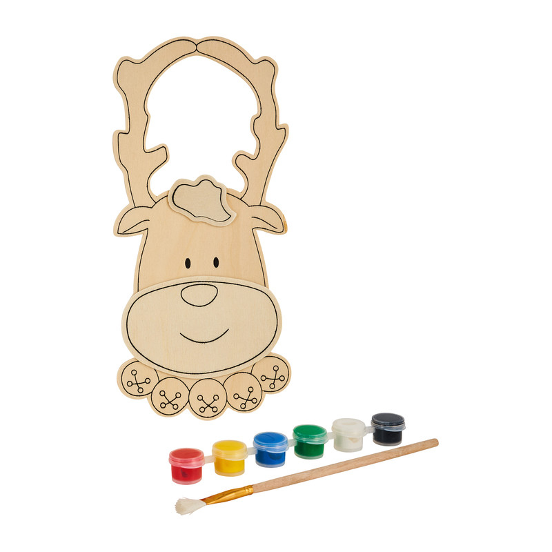 Kerstdeco verfset - diverse varianten - 14x29 cm 