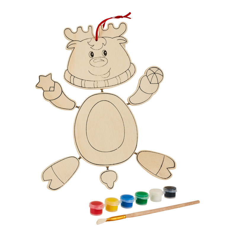 Kerstdeco verfset - diverse varianten - 25x34 cm 