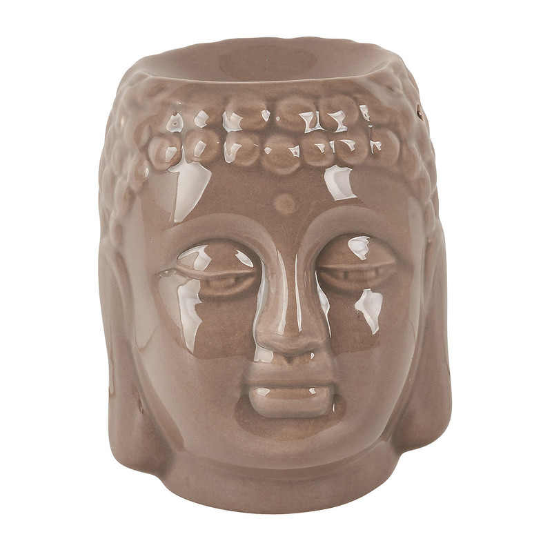 Oliebrander boeddha - taupe - ø9x11 cm