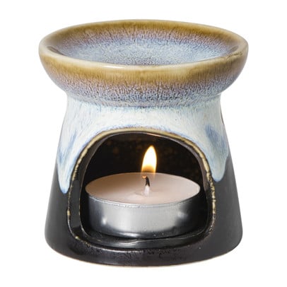 Oliebrander reactive glaze - blauw - ø8x8 cm