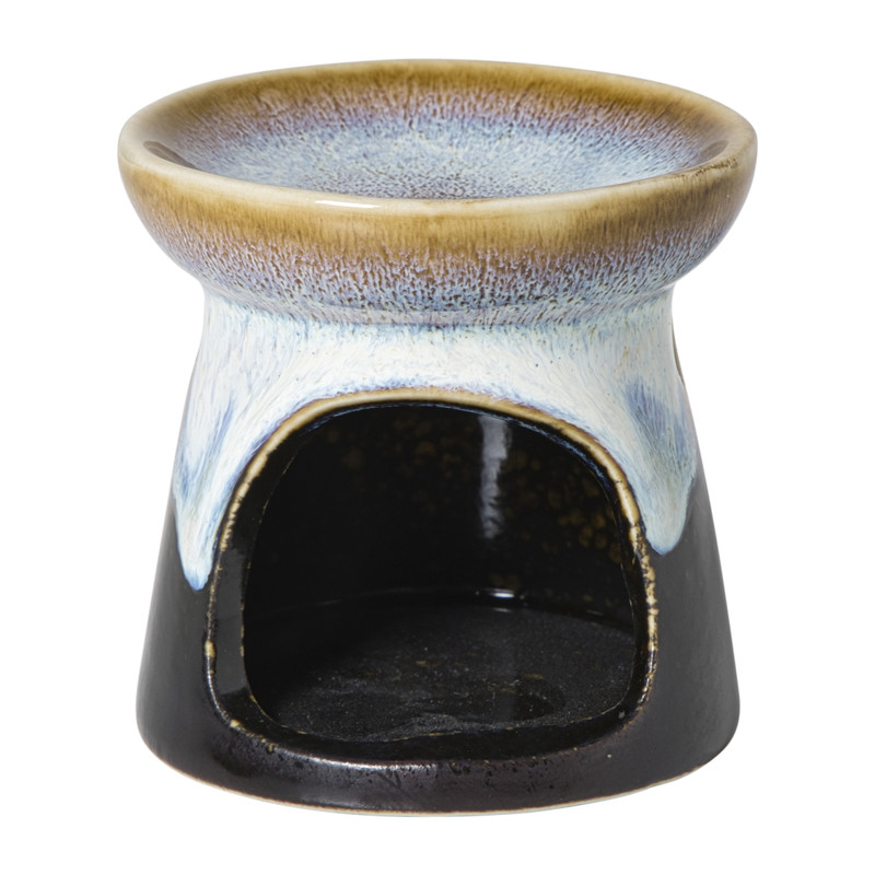 Oliebrander reactive glaze - blauw - ø8x8 cm