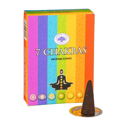 Wierookkegeltjes 7 chakra - set van 10
