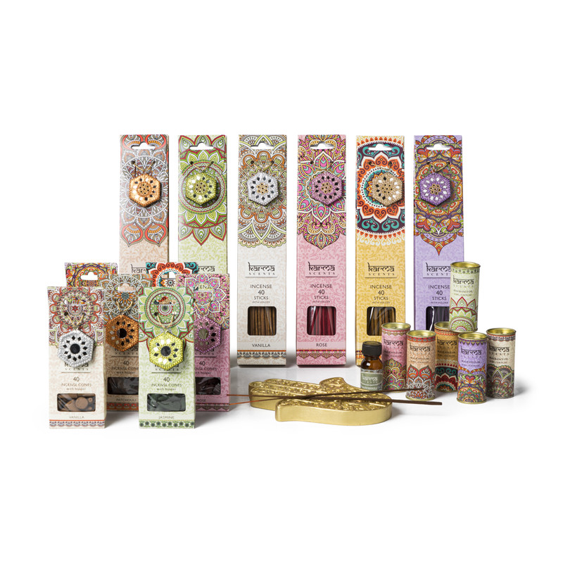 Wierookkegeltjes karma scents - patchouli - 16 cm 