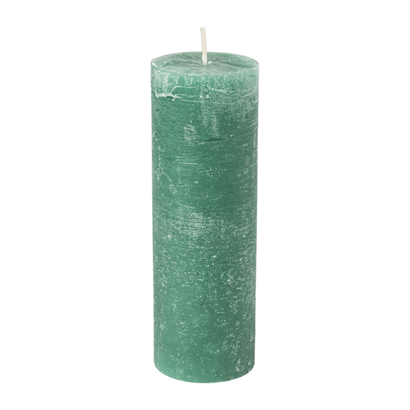 Kaars rustiek - saffier groen - ø5x15 cm