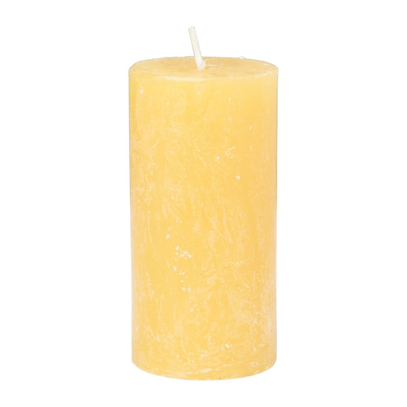 Kaars rustiek - geel - ø5x15 cm 