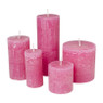 Kaars rustiek - roze - ø7x7 cm
