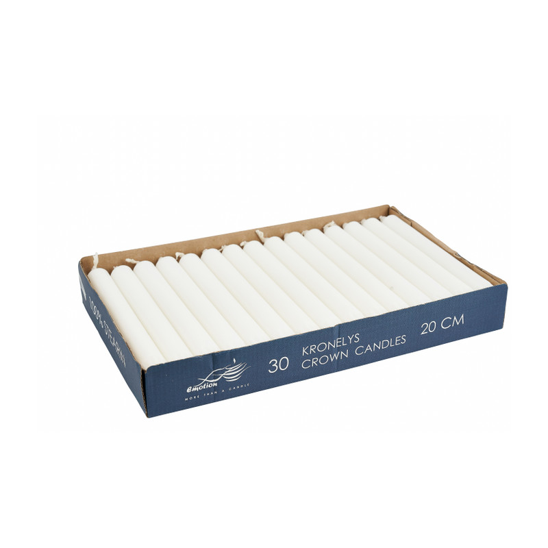 Stearine luxe dinerkaarsen - wit - 30 stuks