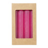 Dinerkaarsen rustiek kort - roze - set van 4