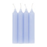 Dinerkaarsen rustiek kort - lichtblauw - set van 4