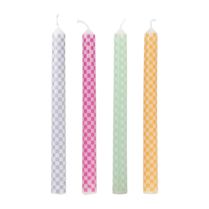 Dinerkaars ruit - roze - ø2.15x25 cm
