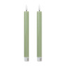 LED dinerkaarsen - groen - set van 2 - ø2.2x24.5 cm