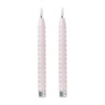 LED dinerkaarsen twist - roze - set van 2 - ø2.2x24.5 cm