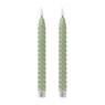 LED dinerkaarsen twist - groen - set van 2 - ø2.2x24.5 cm