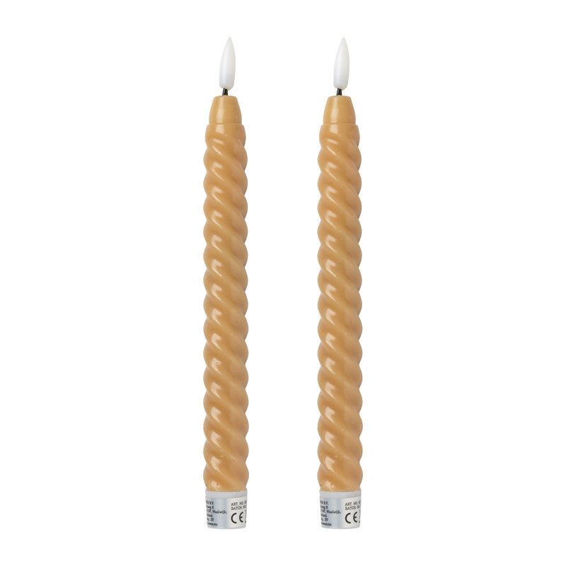 LED dinerkaars  twist - taupe - set van 2 - ø2.2x24.5 cm