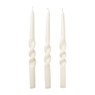Dinerkaarsen swirl - beige - set van 3
