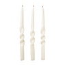 Dinerkaarsen swirl - beige - set van 3