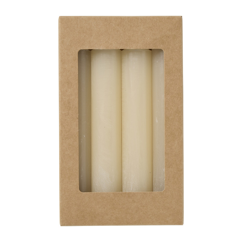 Dinerkaarsjes - wit- set van 4