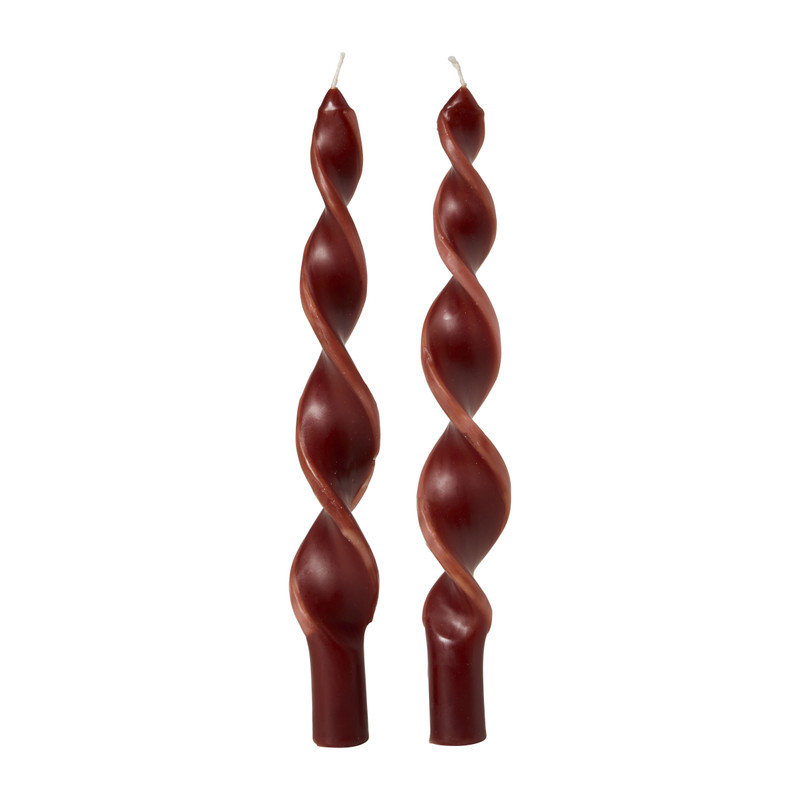 Dinerkaars twist swirl - paars/bruin - set van 2