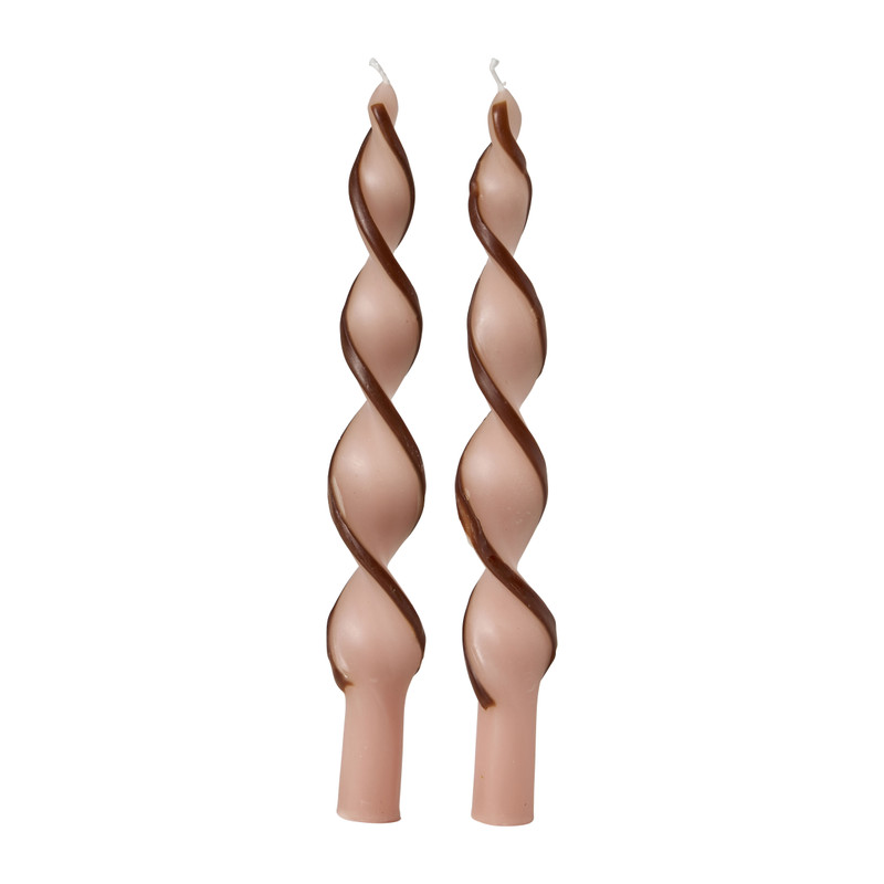 Dinerkaars twist swirl - paars/bruin - set van 2