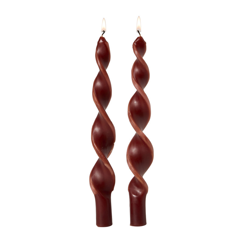 Dinerkaars twist swirl - paars/bruin - set van 2