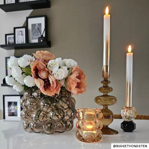 LED dinerkaarsen - dipdye goud - set van 2